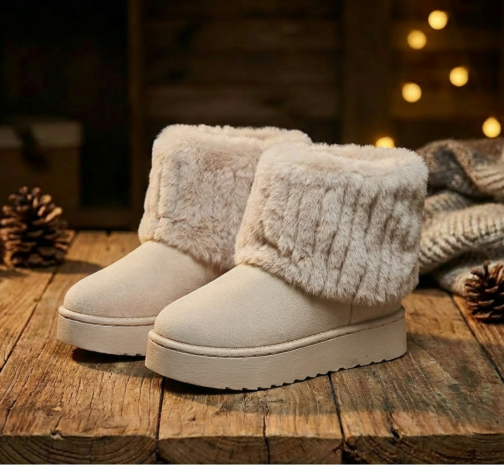 Women’s Faux Fur Lined Winter Boots – Warm, Non-Slip Ankle Boots