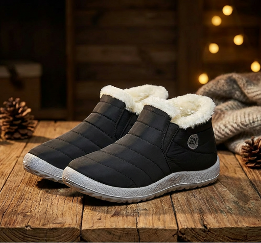 Women’s Slip-On Winter Shoes – Warm Faux Fur, Non-Slip