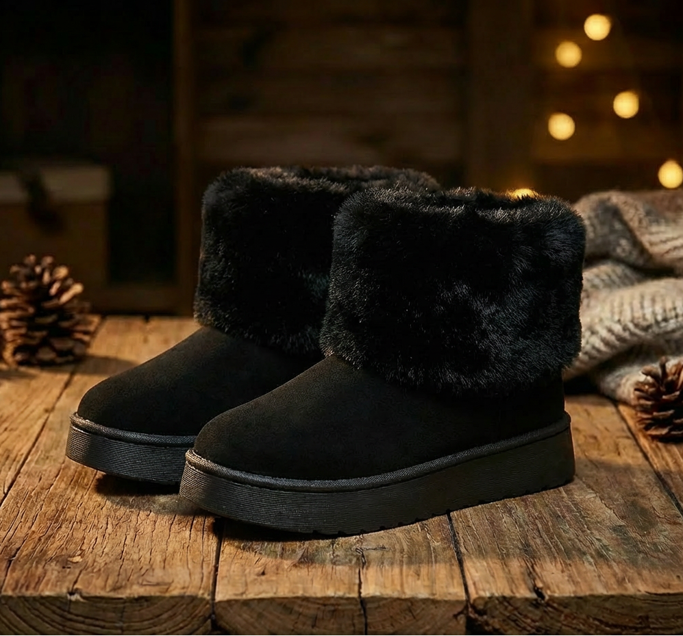 Women’s Faux Fur Lined Winter Boots – Warm, Non-Slip Ankle Boots