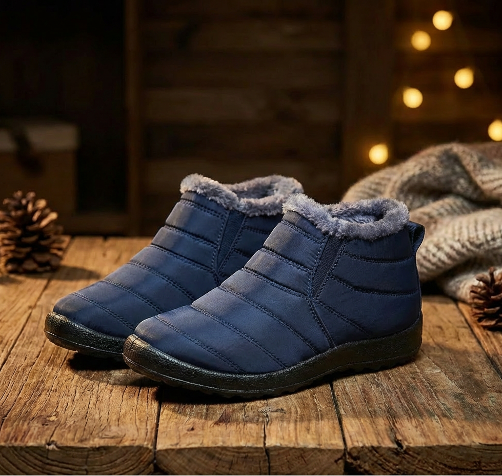 Women’s Slip-On Winter Shoes – Warm Faux Fur, Non-Slip