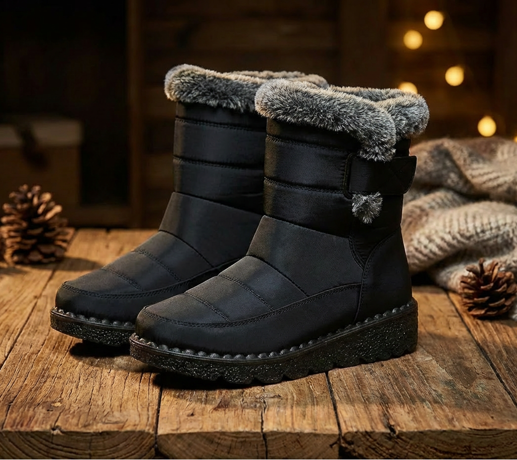 Women's Waterproof Snow Boots – Faux Fur Lined, Warm & Non-Slip