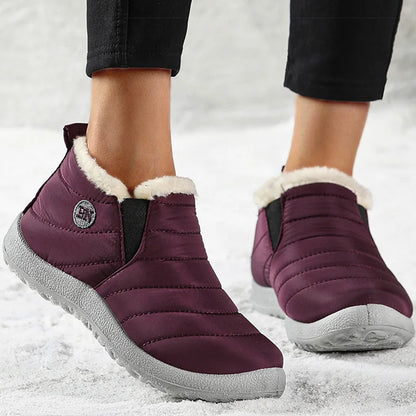 Women’s Slip-On Winter Shoes – Warm Faux Fur, Non-Slip