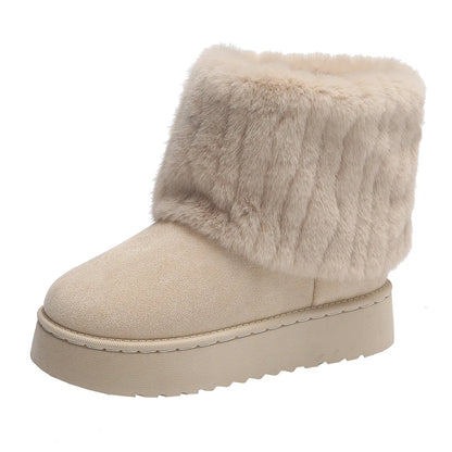 Women’s Faux Fur Lined Winter Boots – Warm, Non-Slip Ankle Boots
