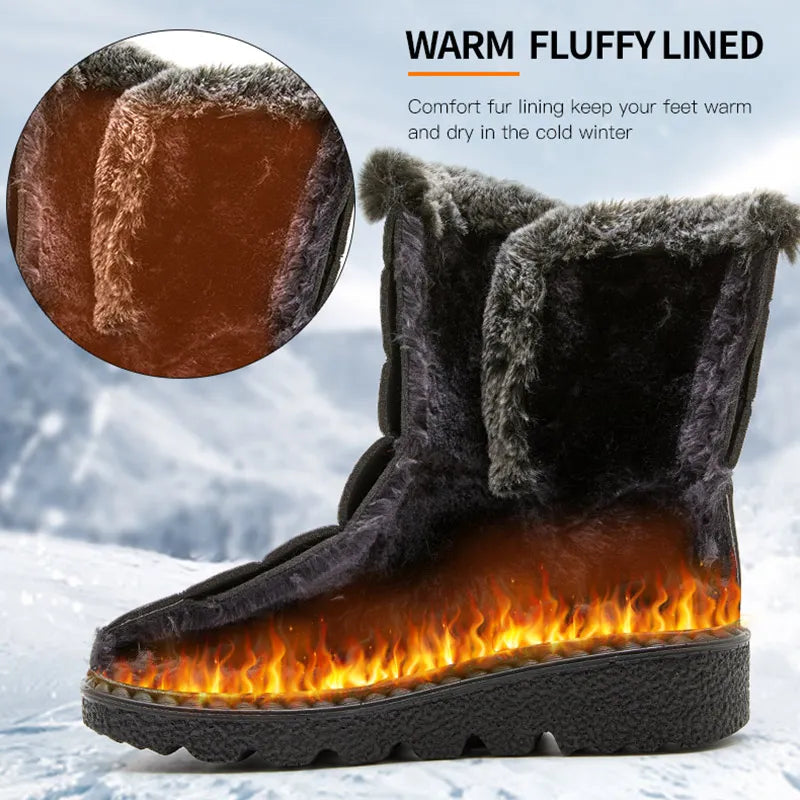 Women's Waterproof Snow Boots – Faux Fur Lined, Warm & Non-Slip
