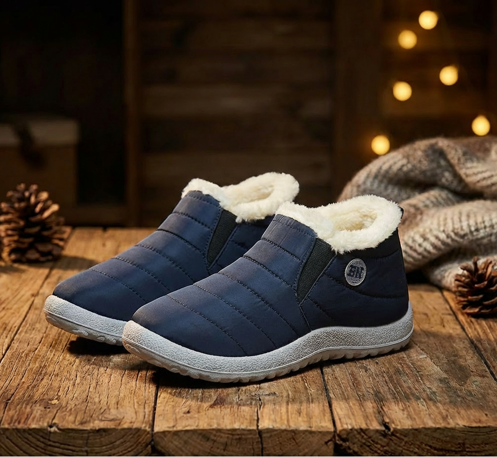 Women’s Slip-On Winter Shoes – Warm Faux Fur, Non-Slip